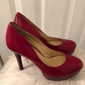 Gianni Bini red leather high heels